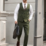 Manfinity Mode Conjunto de traje formal para hombre con chaleco y pantalon