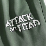 Attack on Titan |  Pantalones de chandal casuales para hombres con cintura elastica y estampado de personajes y letras de dibujos animados, estilo de primavera y otono