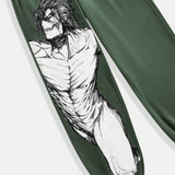 Attack on Titan |  Pantalones de chandal casuales para hombres con cintura elastica y estampado de personajes y letras de dibujos animados, estilo de primavera y otono