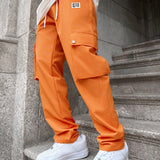 Manfinity EMRG Pantalones casuales de uso diario para hombre con diseno de bolsillo y cordon ajustable