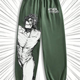 Attack on Titan |  Pantalones de chandal casuales para hombres con cintura elastica y estampado de personajes y letras de dibujos animados, estilo de primavera y otono