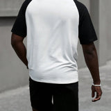 Manfinity LEGND Conjunto de camiseta de manga corta y shorts de primavera/verano para hombre con diseno de bolsillo estampado