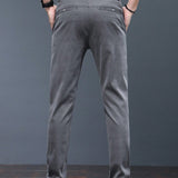 Pantalones de seda de hielo lisos informales con ajuste delgado para hombres para uso diario