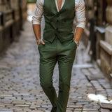 Manfinity Mode Conjunto de traje formal para hombre con chaleco y pantalon