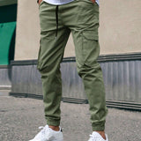 Pantalones cargo de trabajo de nuevo estilo para hombre, multi bolsillo, jogger, pantalones casuales al aire libre