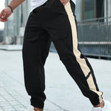 Pantalones cargo jogger casuales para hombre con parches