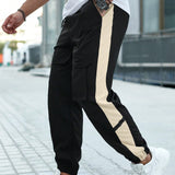 Pantalones cargo jogger casuales para hombre con parches