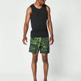 SUMWON Short de bano de hombre de nailon verde con grafico impreso