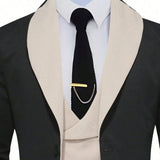 Manfinity Mode Hombres 1 pieza Blazer de cuello esmoquin & 1 pieza Pantalones de traje & 1 pieza Blazer chaleco