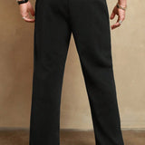 Manfinity Homme Pantalones de chandal holgados casuales para hombre de unicolor con cordon en la cintura y bolsillos laterales