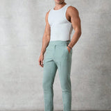 Forever 21 Pantalones de traje estrechos de estilo Napoles de cintura alta para hombre en verde