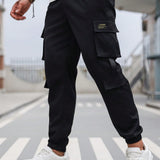 Manfinity LEGND Pantalones de carga casuales y diarios para hombre con multiples bolsillos