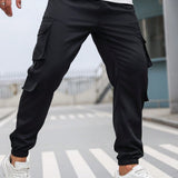 Manfinity LEGND Pantalones de carga casuales y diarios para hombre con multiples bolsillos