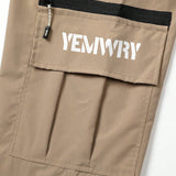 NEW Pantalones de carga casuales para hombre con impresion de letras y diseno de bolsillo