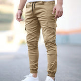 LEGND Pantalones jogger de cintura con cordon y bolsillos laterales para hombre