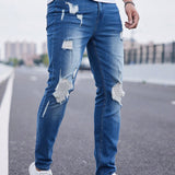 Manfinity LEGND Hombres Jeans ajustados desgarro