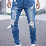 Manfinity LEGND Hombres Jeans ajustados desgarro