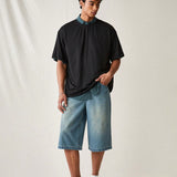 UrbanChill Shorts de mezclilla holgados Bermudas para hombres con bolsillos, shorts de jean de verano