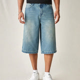 UrbanChill Shorts de mezclilla holgados Bermudas para hombres con bolsillos, shorts de jean de verano