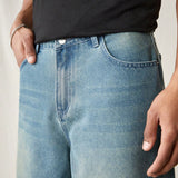 UrbanChill Shorts de mezclilla holgados Bermudas para hombres con bolsillos, shorts de jean de verano