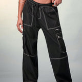 Pantalones Jogger para hombre, ajuste holgado