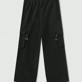 Street Life Pantalones de carga holgados con estilo funcional de alta calle para hombres con bolsillos grandes y diseno con cinturon, adecuados para uso diario en primavera y verano