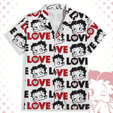 Betty Boop | ROMWE Camisa Para Hombre Con Grafico De Dibujo Animado Y Letra