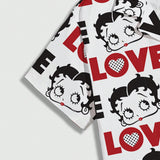 Betty Boop | ROMWE Camisa Para Hombre Con Grafico De Dibujo Animado Y Letra