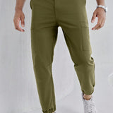 Homme Pantalones jogger casuales para trabajar de estilo americano y unicolor