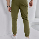 Homme Pantalones jogger casuales para trabajar de estilo americano y unicolor