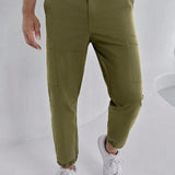 Homme Pantalones jogger casuales para trabajar de estilo americano y unicolor