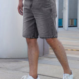 Shorts casuales de mezclilla lavada para hombres, shorts de verano de jean