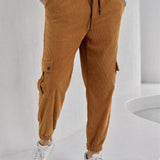 LEGND Pantalon Jogger de estilo retro para hombre con diseno de bolsillo