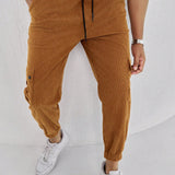 LEGND Pantalon Jogger de estilo retro para hombre con diseno de bolsillo