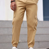 Homme Pantalones casuales unicolor simples de color para uso diario de hombres