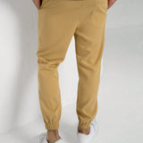 Homme Pantalones casuales sencillos de uso diario para hombre con cordon ajustable en unicolor