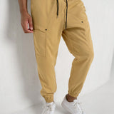 Homme Pantalones casuales sencillos de uso diario para hombre con cordon ajustable en unicolor