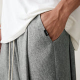 UrbanChill Pantalones tejidos elegantes y diarios, holgados y rectos, de unicolor con cintura elastica, aptos para jovenes y ocio