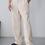 EZcore Pantalones casuales rectos de unicolor con bolsillos