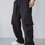 EZcore Pantalones cargo para hombres con cordon lateral y bolsillos con solapa