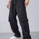 EZcore Pantalones cargo para hombres con cordon lateral y bolsillos con solapa