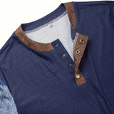 Camisa Henley con botones y estampado 3D de verano para hombre al aire libre