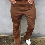 Hombres Pantalones Con Bolsillo Oblicuo Color Block