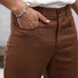 Hombres Pantalones Con Bolsillo Oblicuo Color Block