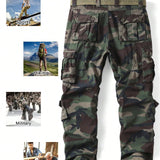 Pantalon de carga informal para hombre AKARMY, pantalon de camuflaje militar Pantalon de trabajo de combate con 8 bolsillos (sin cinturon)