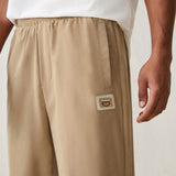 UrbanChill Pantalones casuales de pierna recta tejidos con cintura elastica para hombres para uso diario, con estilo y juvenil