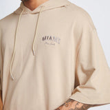 Conjunto de sudadera de manga corta de punto suelto para hombres