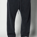 SUMWON Pantalones jogger lavados de corte recto con cordones