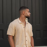 Abotonado Unwind Cable Knit Short Sleeve - Avena