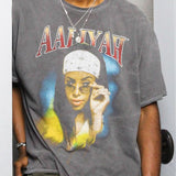Camisa De Manga Corta Aaliyah One In A Million - Negro/Combinado